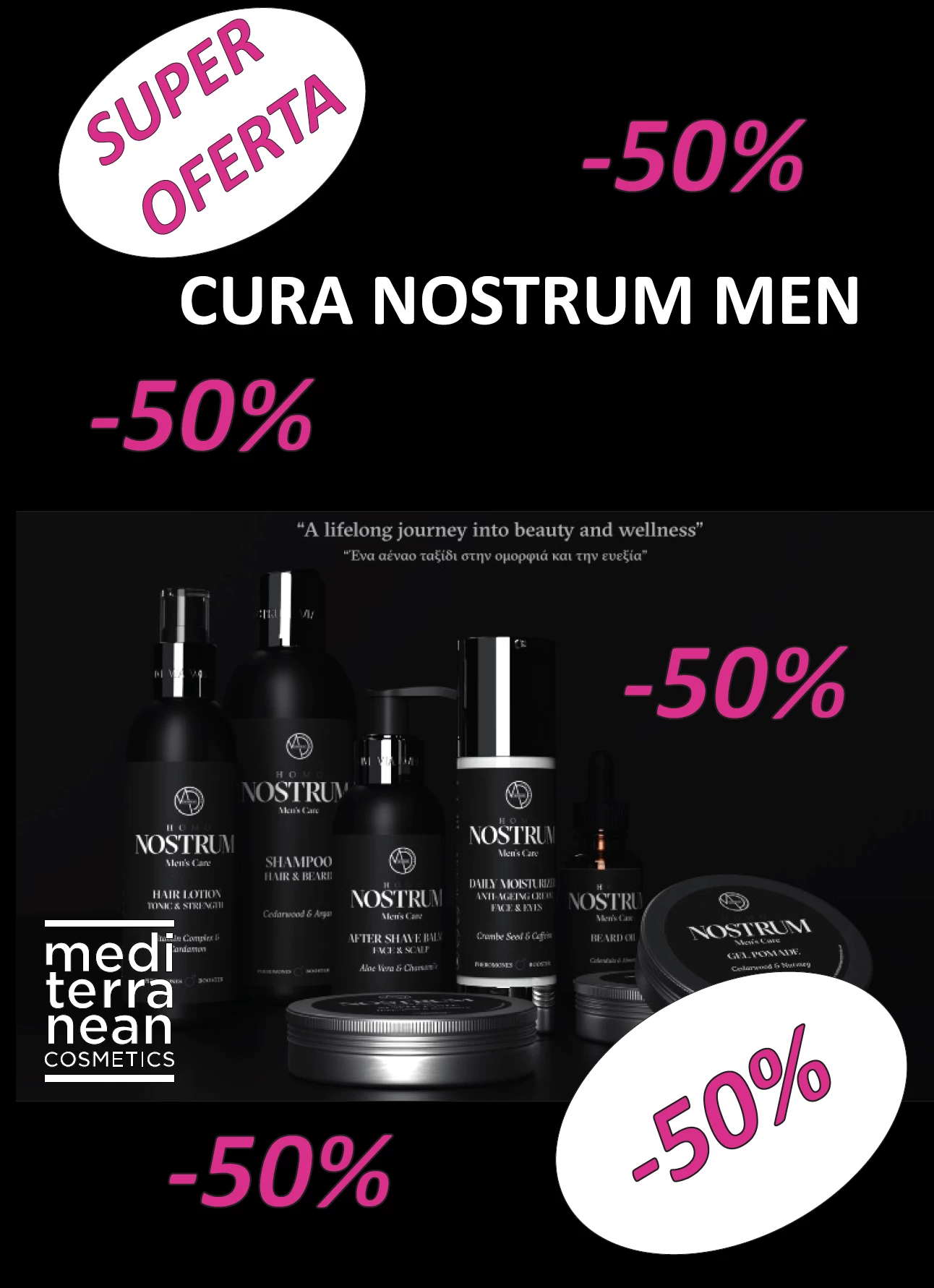 Gama Nostrum Men Care la jumătate de preț la Mediterranean Cosmetics